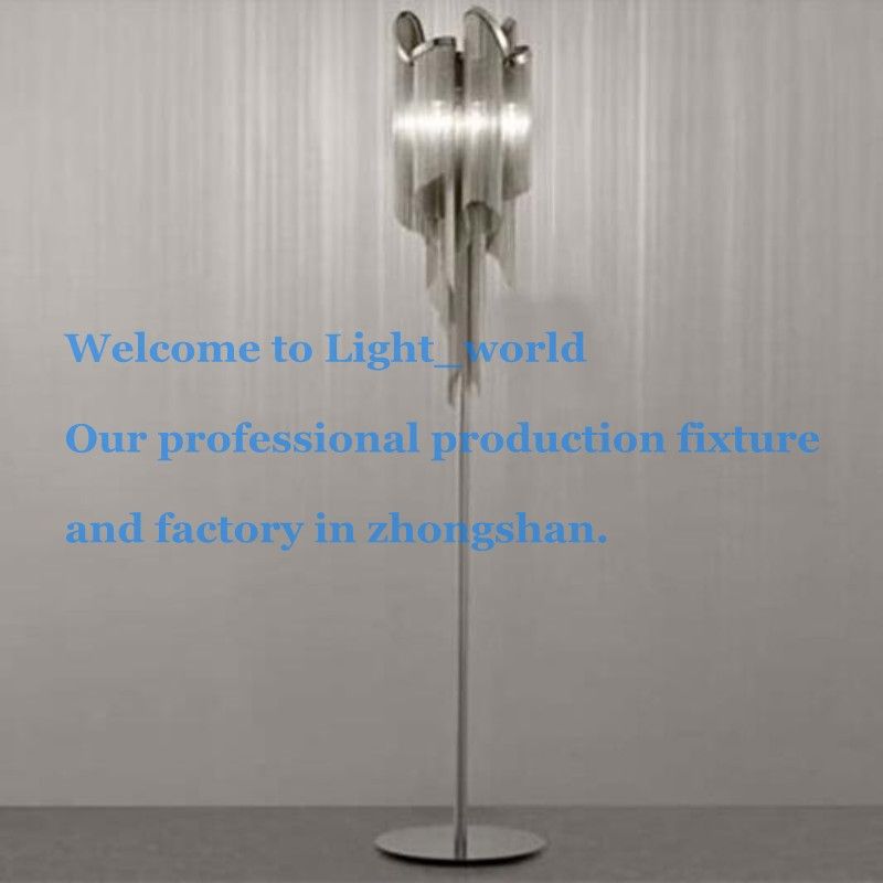 Best Terzani Atlantis Stream Floor Lamp Italy Silver Aluminum Terzani Atlantis Stream Floor Lamp Italy Silver Aluminum Hanging Chain Modern Living Room Bedroom