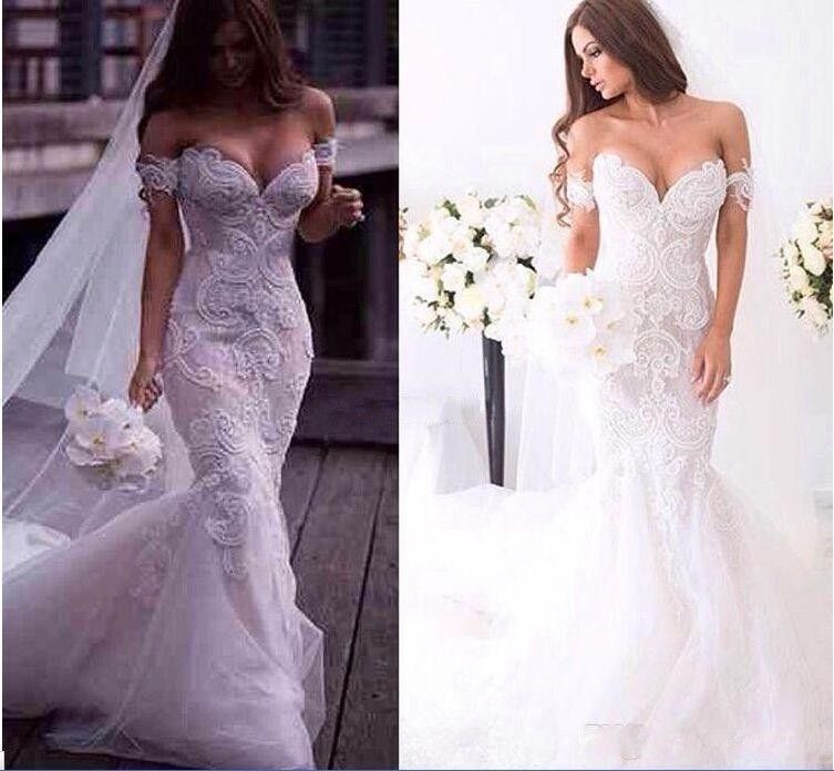 2016 Gorgeous Arabic Spring Lace Mermaid Wedding Dresses Ivory Off Shoulder Sweetheart Backless Court Train 2016 Gorgeous Arabic Spring Lace Mermaid Wedding Dresses Ivory Off Shoulder Sweetheart Backless Court Train