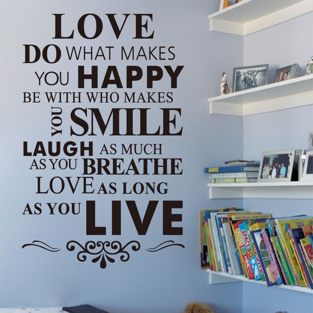 Wall quotes Love House Rule English custom wall stickers Removable vinyl Wallpaper Applique wall decal quotes