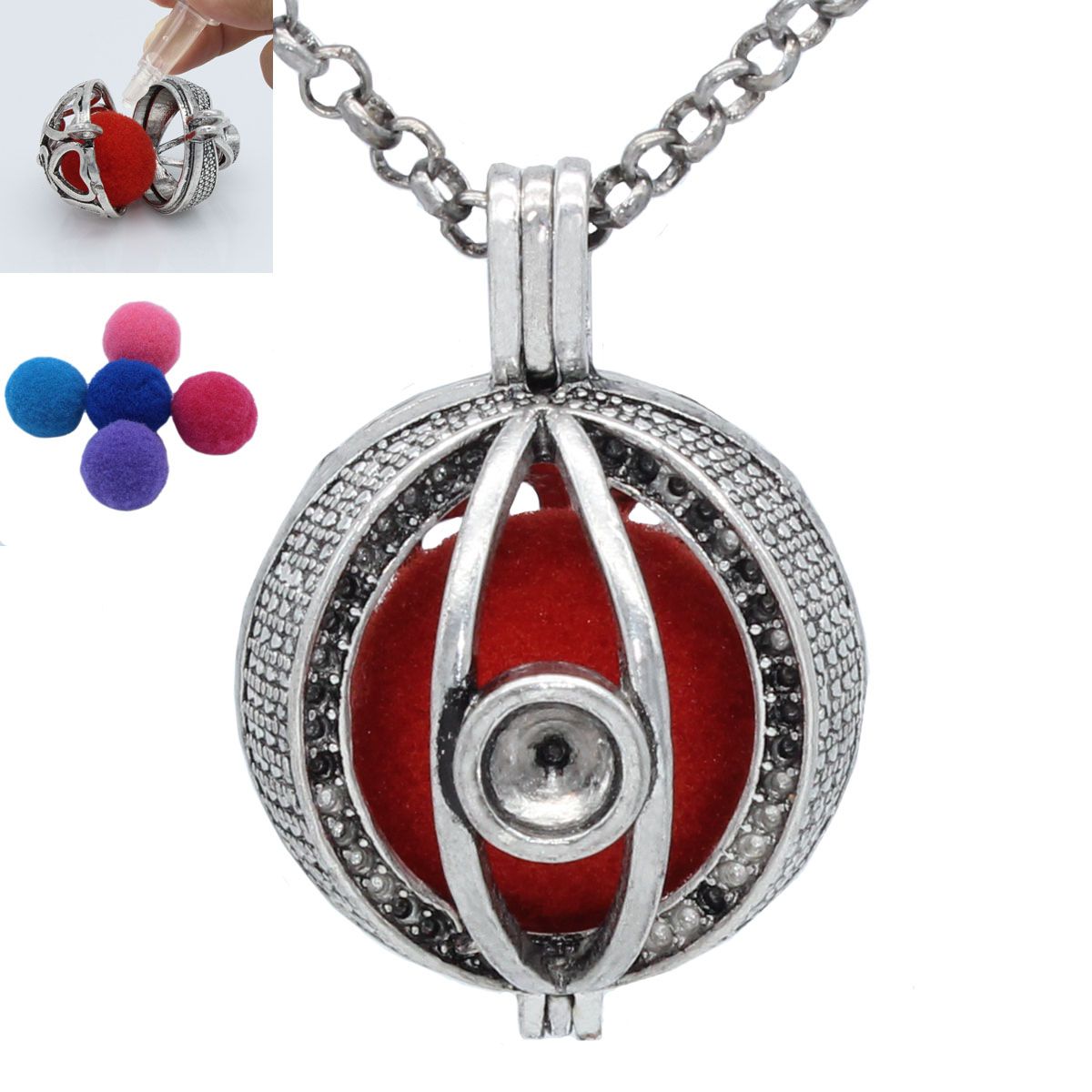 1//5pcs vintage copper Parfum Diffuseur Pendentif Coeur Boîte huiles essentielles Médaillon