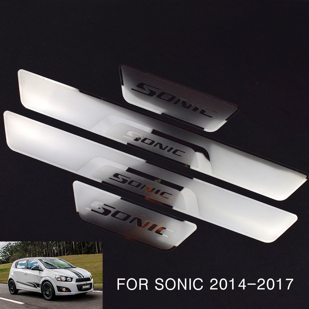 Car Stainless Steel Door Sill Scuff Plate Guard Trim Fit For Mazda 6 2014-2017