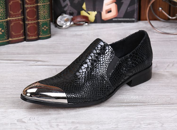 Custom Made Wedding Groom Shoes Men Hot Sale Black Snakeskin Leather ...