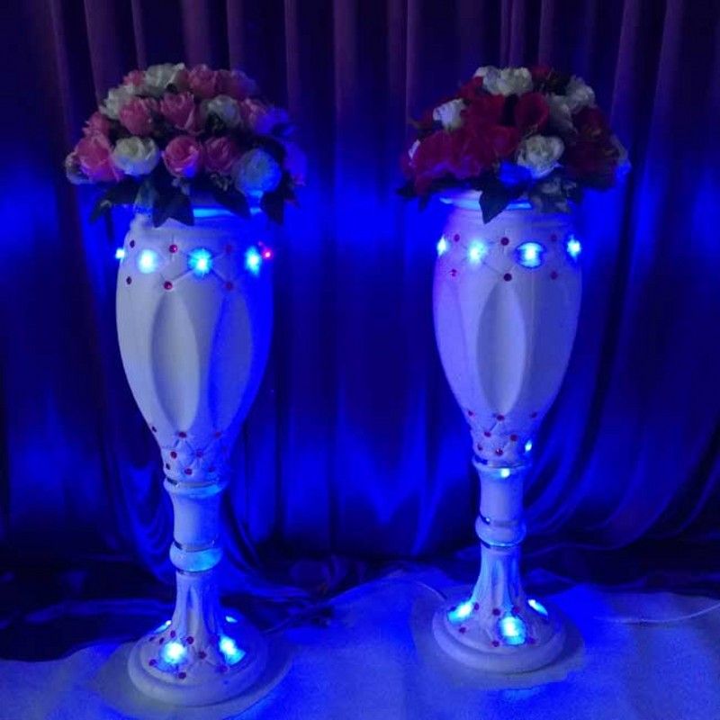 New Styles White Plastic Vase Roman Column Road Lead For Wedding