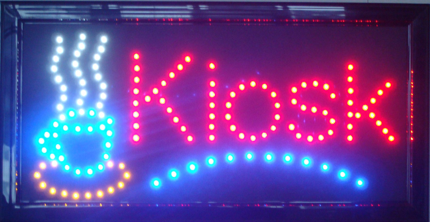 Animated LED Neon Light Kiosk Coffee Sign With On/Off Switch And Chain 19 X  10 From Taotao1818, $20.81