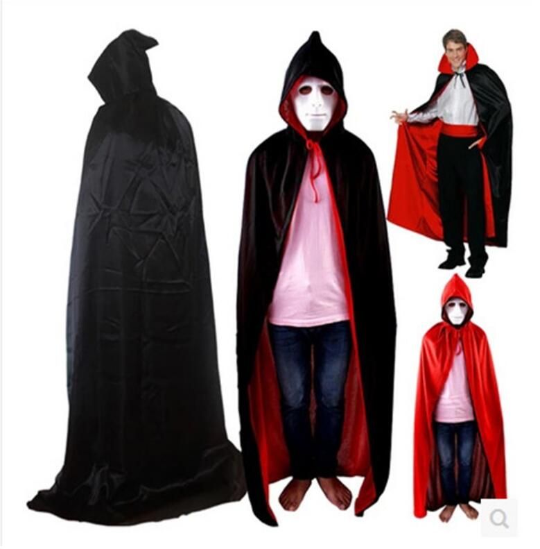 Unisex adulto Nero Mantello Dracula Costume Di Halloween Costume