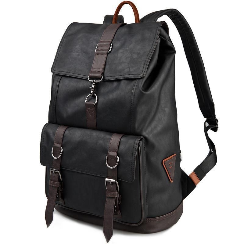 Compra UYLP Estilo De La Universidad Del Hombre Mochila Corea Del Bolso De  Tavel Avanzado PU Negro De Cuero Hombres Casuales € S Bolsa Bolsas Para  Portátil Barato | Entrega Rápida Y