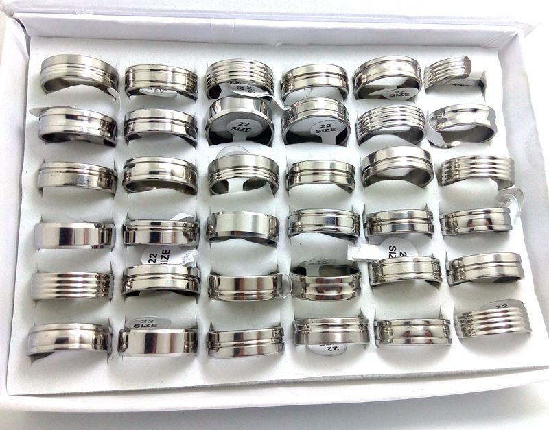 500pcs MIX Fashion Men Women Stainless Steel Rings Wholesale Jewerly Lot