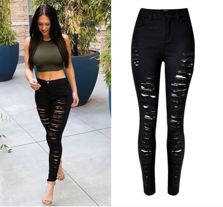 high waisted ripped skinny jeans womens