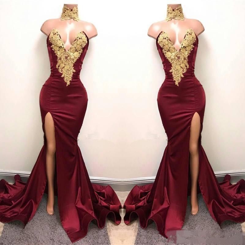 burgundy african dress