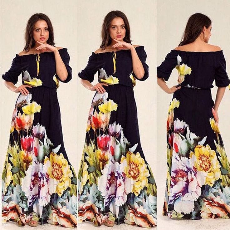 Vestidos Largos Casuales Verano Talla Grande Con Floral Moda Vestidos Largos Casuales Verano Talla Grande Con Floral Moda