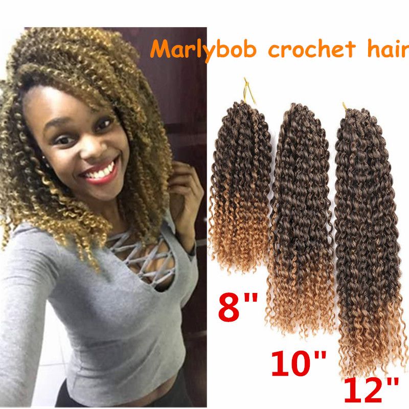 Kanekalon Fiber 8 12inch Ombre Afro Kinky Curly Crochet Hair