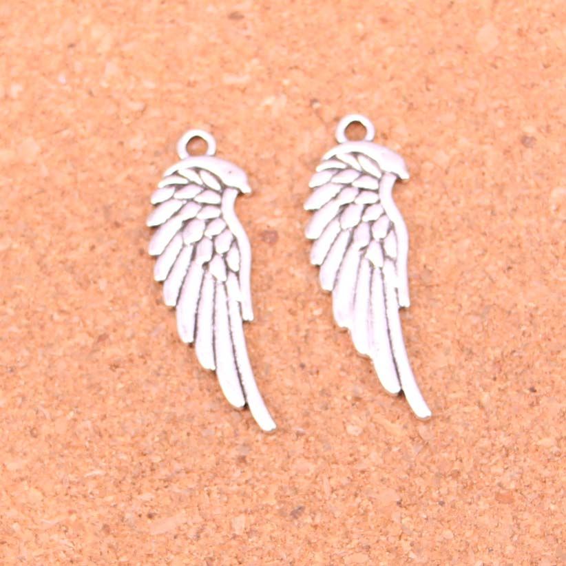 14 X 5 Mm. pequeñas alas. Antiguo Plata Encanto A361 Ala De Ángel encanto X 20