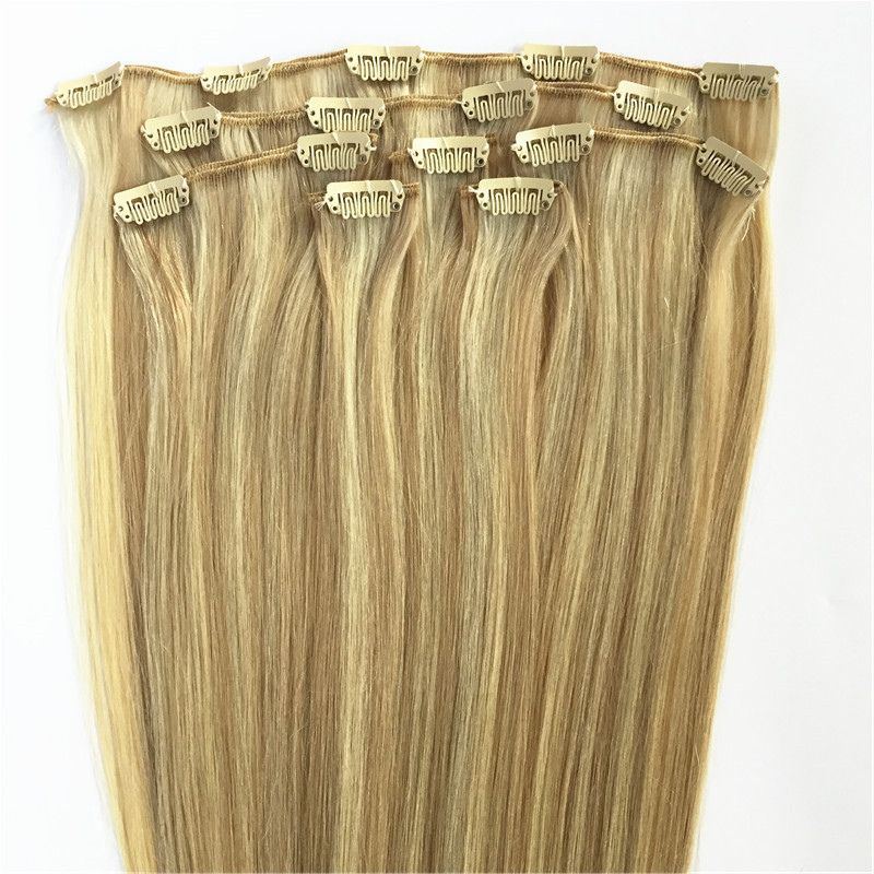 Elibess Hair Unprocessed Remy Clip In Highlight Hair Extensions
