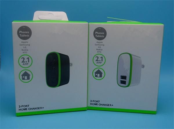 Dual Usb Car Charger Ac Power Adapter Wall Plug Us Two Port For