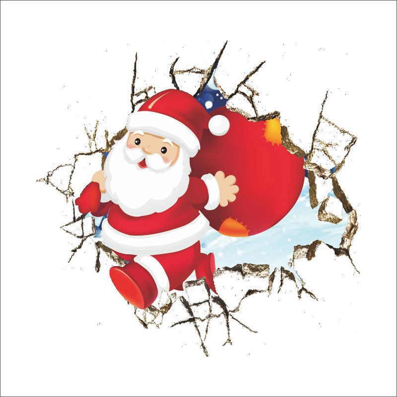 Acheter Joyeux Noel Noel Pere Noel Dessin Anime Mignon Stickers Muraux Fenetre Accueil Diy Decal Decor Livraison Gratuite De 2 22 Du Kity12 Dhgate Com