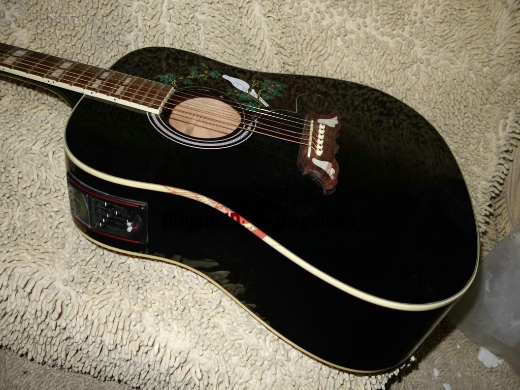 Compra La Fábrica De China Nueva Guitarra Acústica Eléctrica Guitarra Negra  Personalizada Envío Gratis Barato | Entrega Rápida Y Calidad | Es.Dhgate