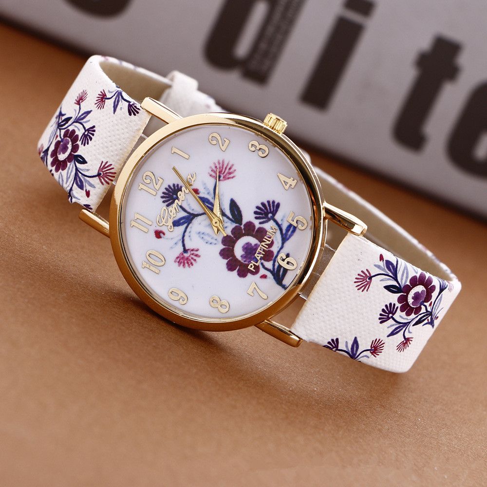Acquistare Moda GINEVRA Vintage Pittura Colorato Fiore Orologio Donne In  Pelle Orologio Al Quarzo Orologi Casual Da Donna Ragazza Orologi Da Polso  Economico | Consegna Veloce E Qualità | DHgate Italy