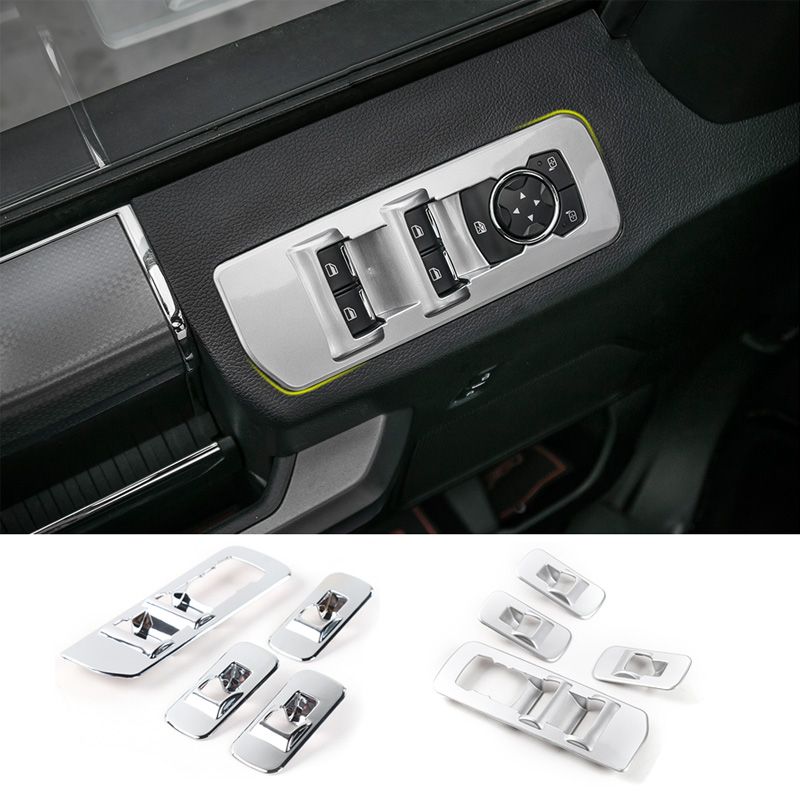 4pcs NEW Chrome Window Lift Switch Panel Cover Trim Kit for 2015-2017 Ford F150