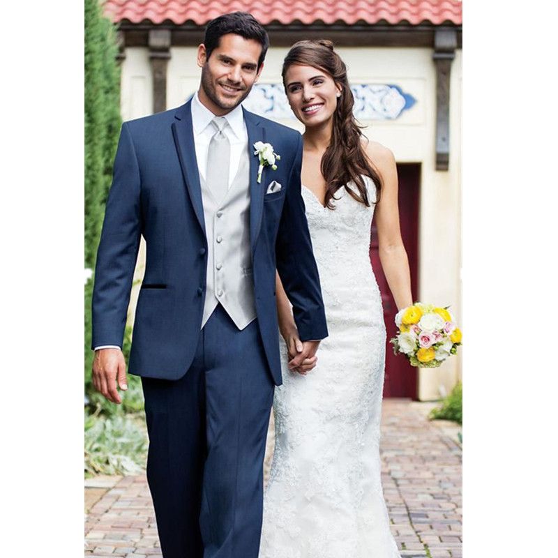 blue jacket grey vest