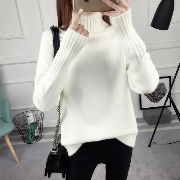 white cashmere turtleneck sweater
