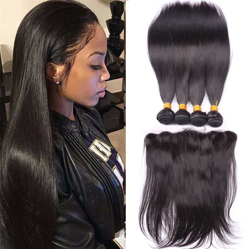 Brazilian Straight Hair With Closure 3 Bundles Brazillian Hair With Closure Straight Lace Frontal Closure With Bundles Dhl Hair Weaving Styles