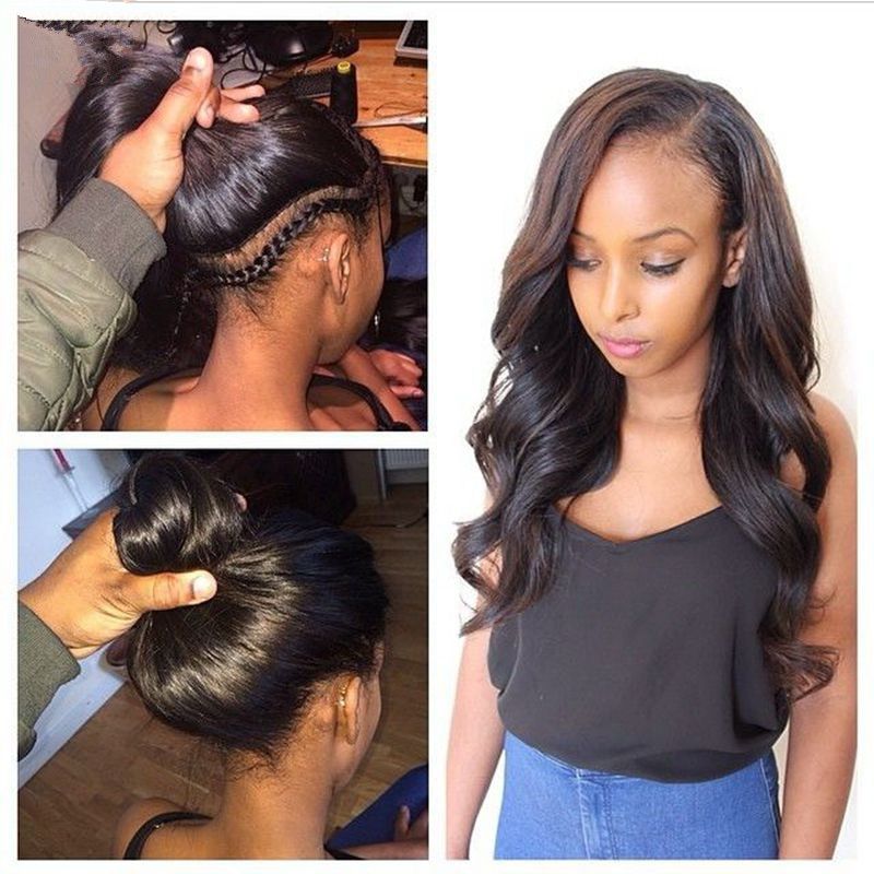 100 Unprocessed Brazilian Wavy Human Hair U Part Wigs Body Wave