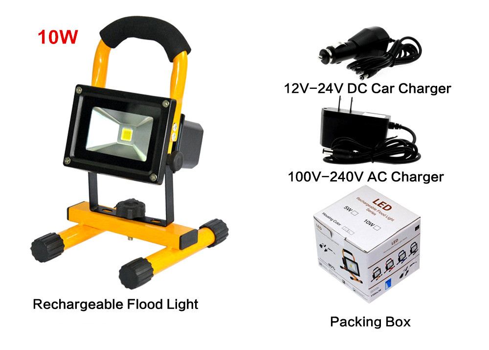 Portable Led Flood Lights 10w Durable Handy Rechargeable Led Work Lamp Outdoor Waterproof Hiking Camping Lamps Ip65 With Car Charger Led Flood Lights Floodlight From Minglux 46 65 Dhgate Com