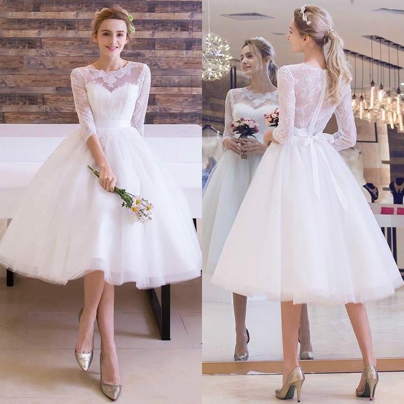tea length wedding dresses canada
