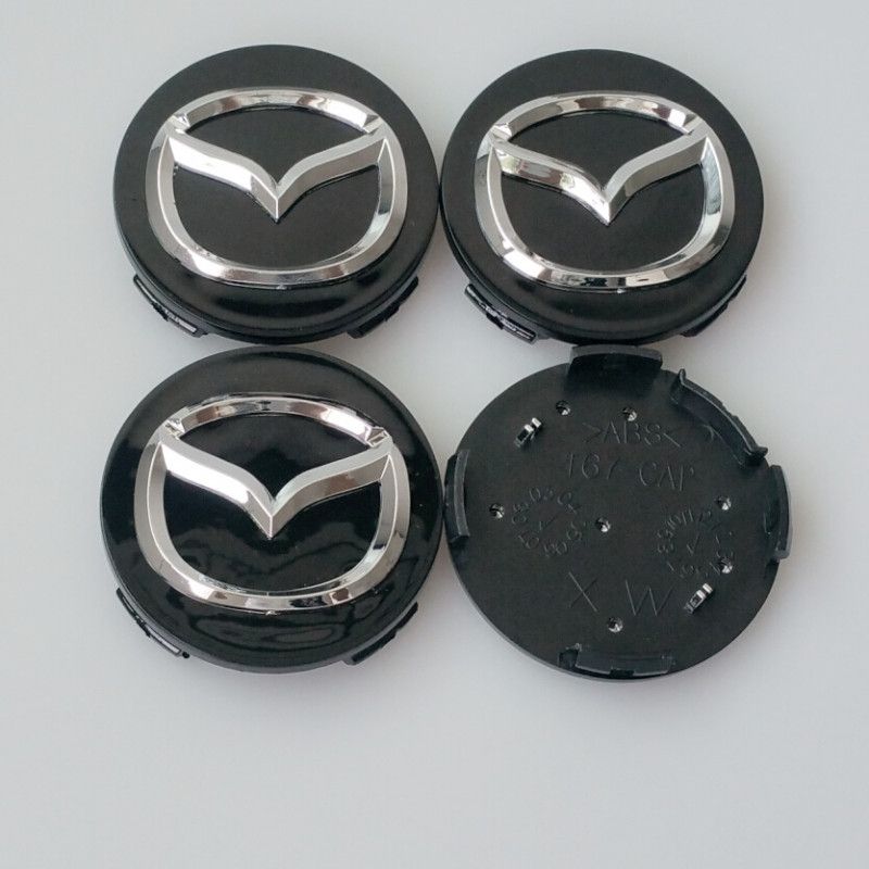 4 x Center Cap For Mazda Silver Chrome 56mm Emblem Wheel Caps 5 6 Miata MPV 