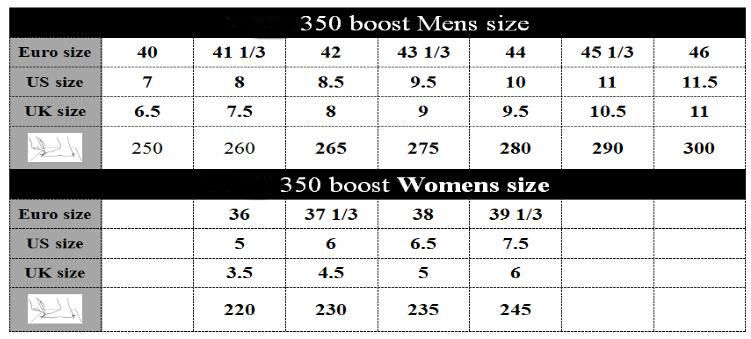 Size Chart For Yeezys