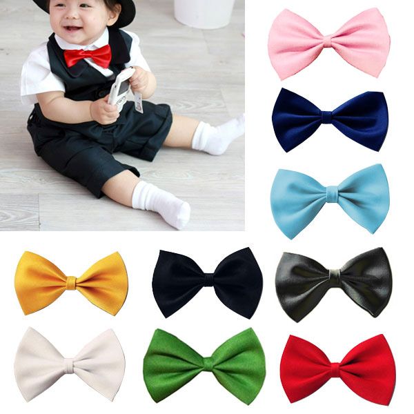 Necktie Children Kids Boys Toddler Solid Bowtie Pre-Tied Wedding Bow Tie Fashion