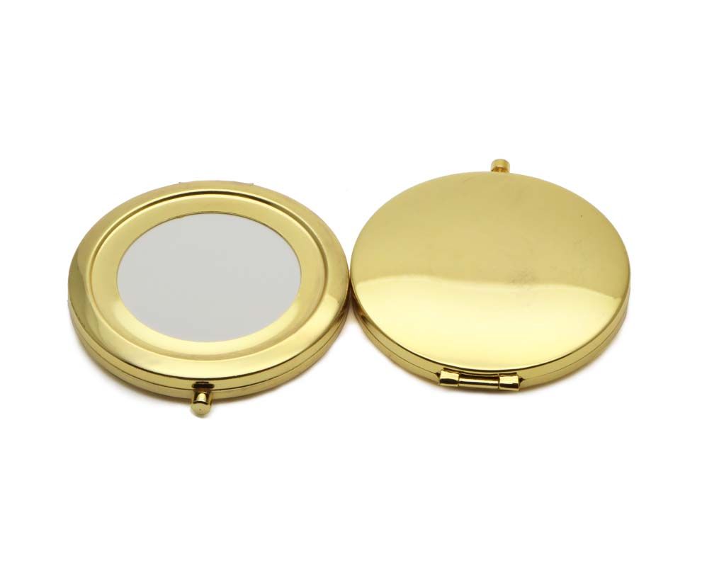 Hot Blank Gold Compact Mirror 70mm Pock Cosmetic Makeup Mirror