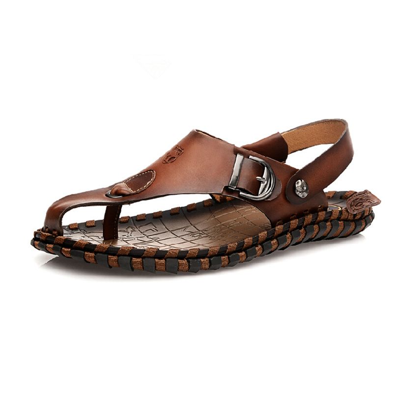 leather strap flip flops