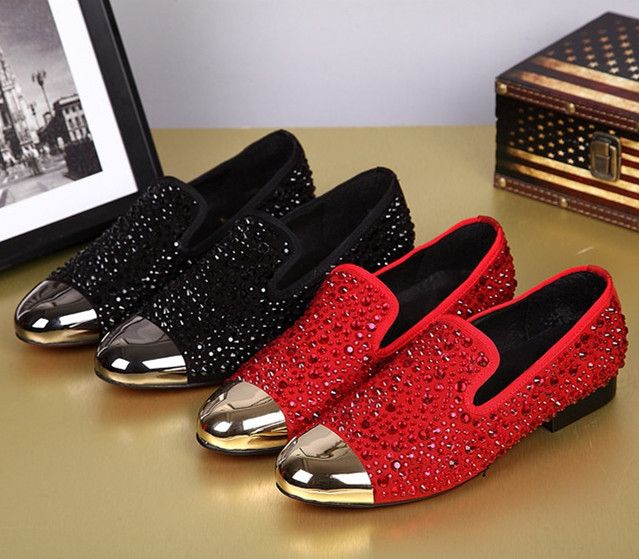 mens red rhinestone shoes