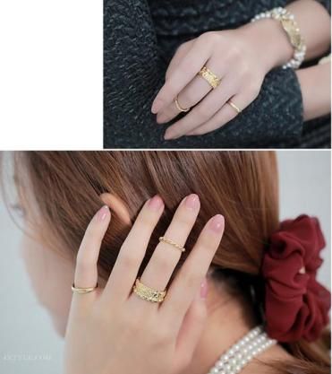 gold knuckle ring set