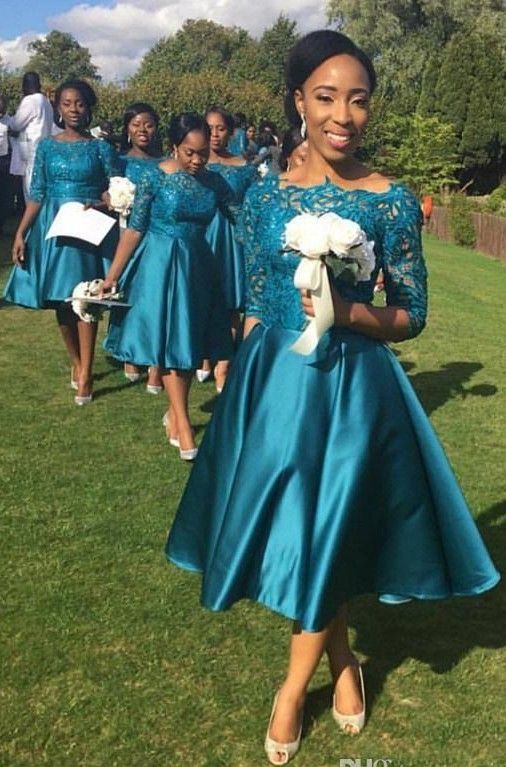 teal mid length dresses