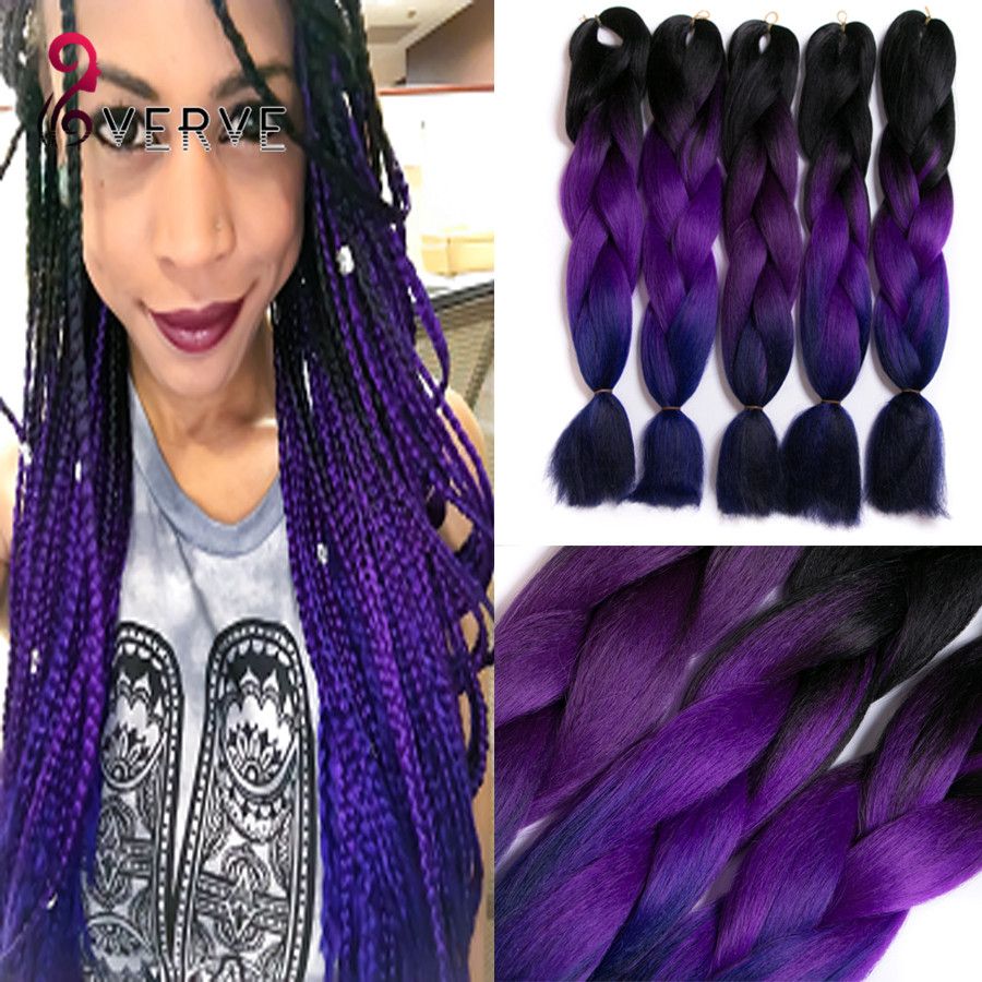 Yaki Straight 100g Pcs Synthetic Braiding Hair Ombre Verves High