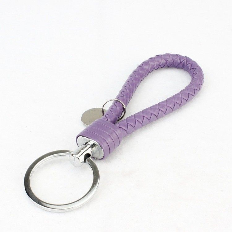 2016 New Multicolor High Quality Braided Leather Cord Key Chain Metal