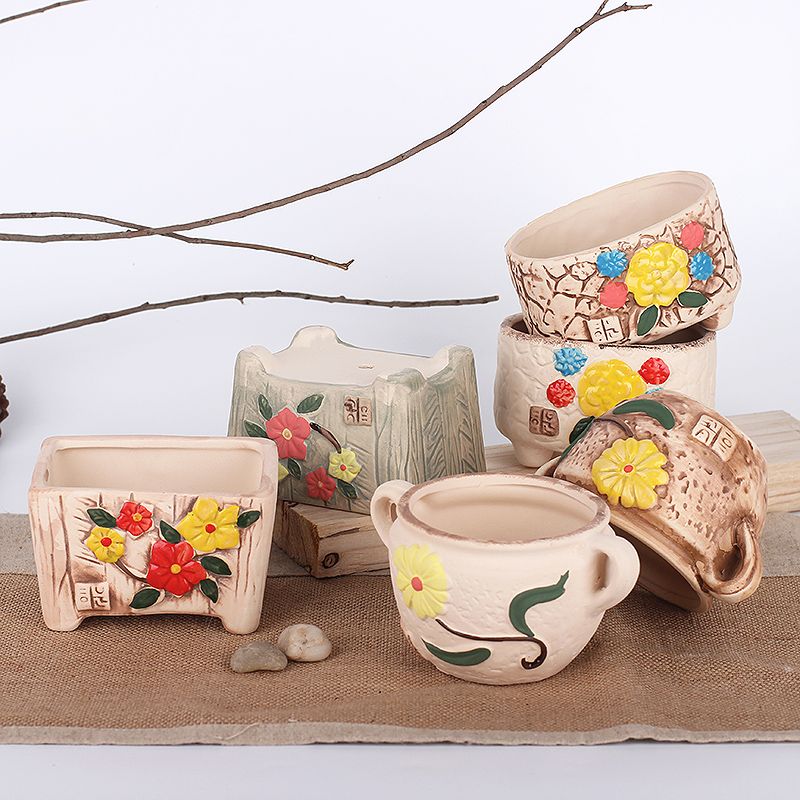 2021 Cute Ceramic Flower Pots Planters Decorative Vases Ceramic Pot