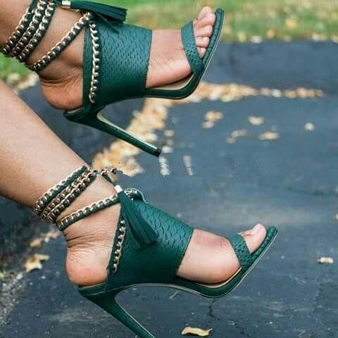 esta ahí teoría Cíclope Moda verde / negro sandalias de las mujeres africanas tacones altos zapatos  de boda peep toe zapatos