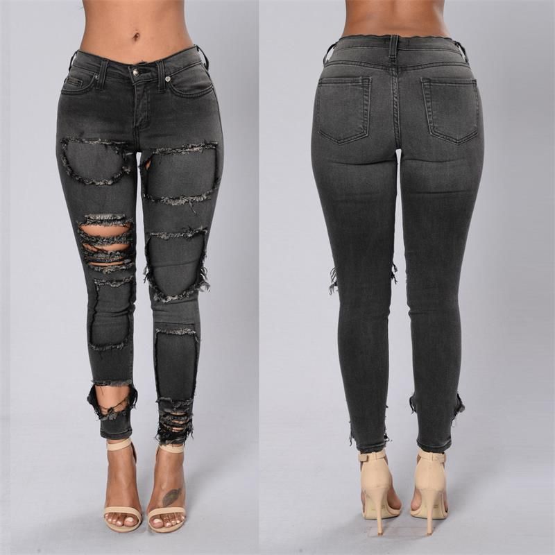 grey distressed jeans womens