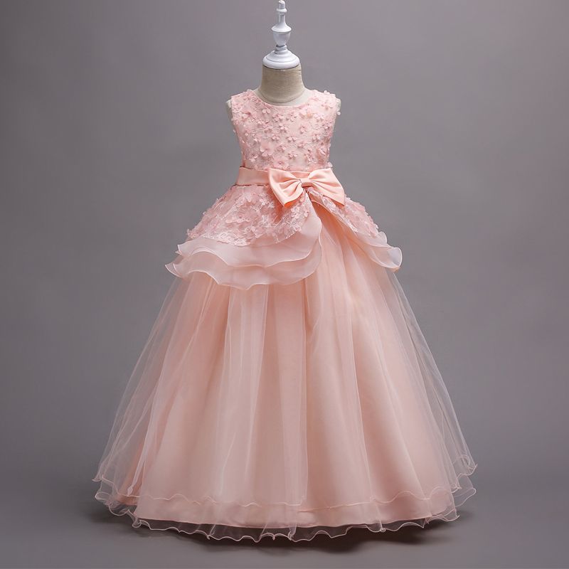Transer Baby Girls Princess Pageant Dress Lace Long Sleeve Zip Up Mesh Puffy Tutu Big Bow Dresses