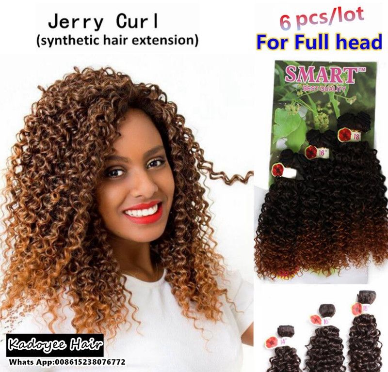Grosshandel 14 18 Inch Kinky Jerry Curly Weave Synthetische Haarverlangerungen Nahen In Haar Weben 6 Teile Paket Bundel Fur Schwarze Frauen Uk Usa