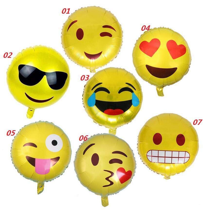 Acheter Pas Cher Nouveau 18 Expression Balloons Emoji Foil Balloon Party Joyeux Anniversaire Emoticons Helium Ballon Mariage Decor Ballons Gonflables Du 0 26 Fr Dhgate