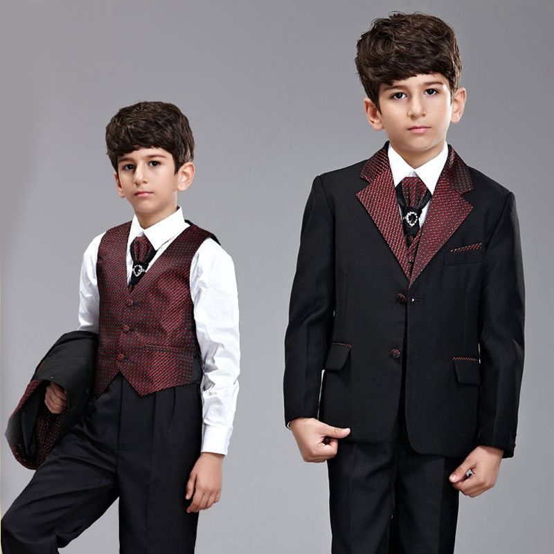 Baby Toddler Boy 4 PC Vest Set Pinstripe Formal Wedding Tuxedo Suit Gray S-20
