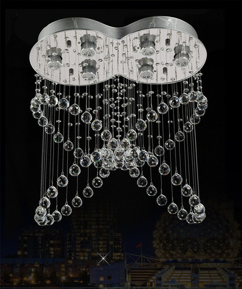 Chandelier Modern K9 Crystal Raindrop Chandelier Lighting Flush