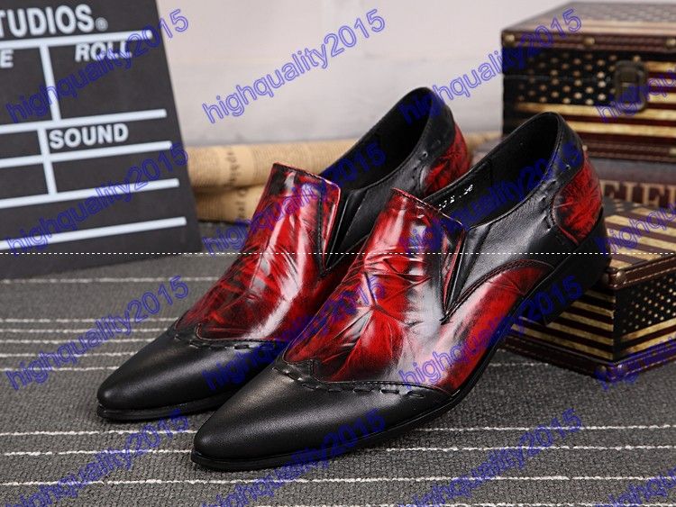black and red brogues