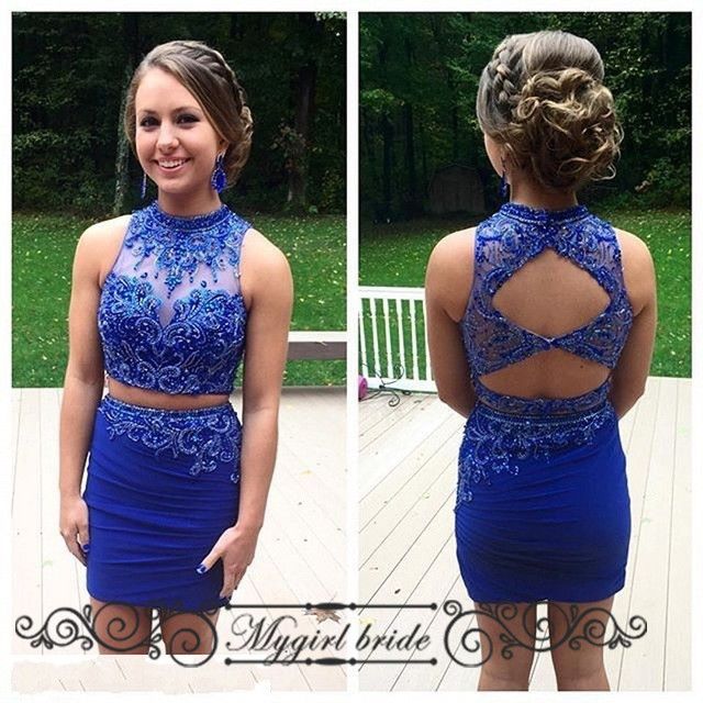 tight blue hoco dresses