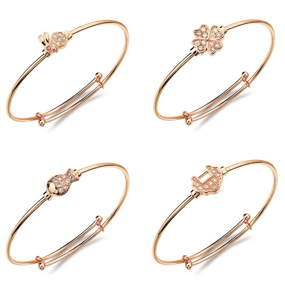 New Products Listed Childrens Jewelry 18K Gold Plated Baby Bangle From