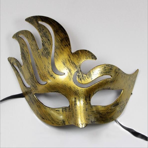 Retro Men Halloween Silver Gold Venetian Mardi Gras Masquerade Party Ball Mask、